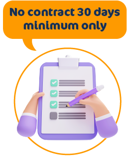 No contract 30 days minimum only